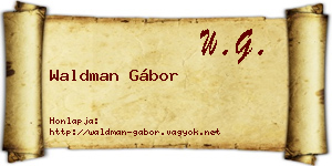 Waldman Gábor névjegykártya
