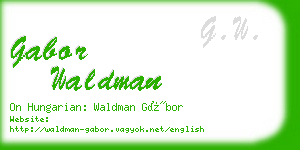 gabor waldman business card